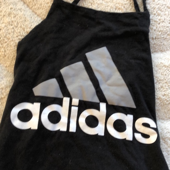 Adidas crop logo halter top OSFM gulley -tie lace -up back - Picture 3 of 12